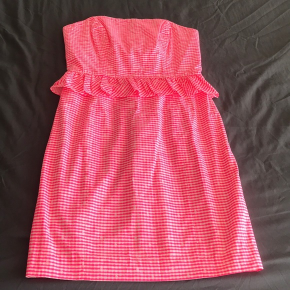 NWOT Lilly Pulitzer Fiesta Pink Gingham Dress - Picture 2 of 2